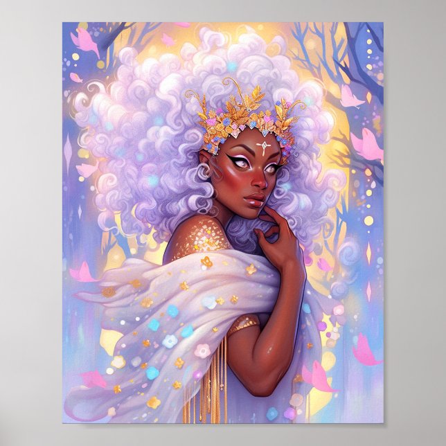Fantasy Woman African American Art Poster (Front)