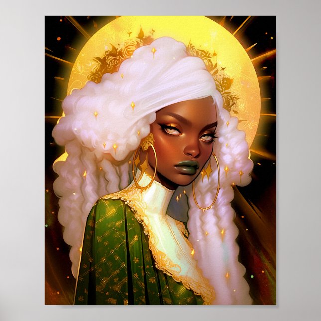 Fantasy Woman African American Art Poster (Front)