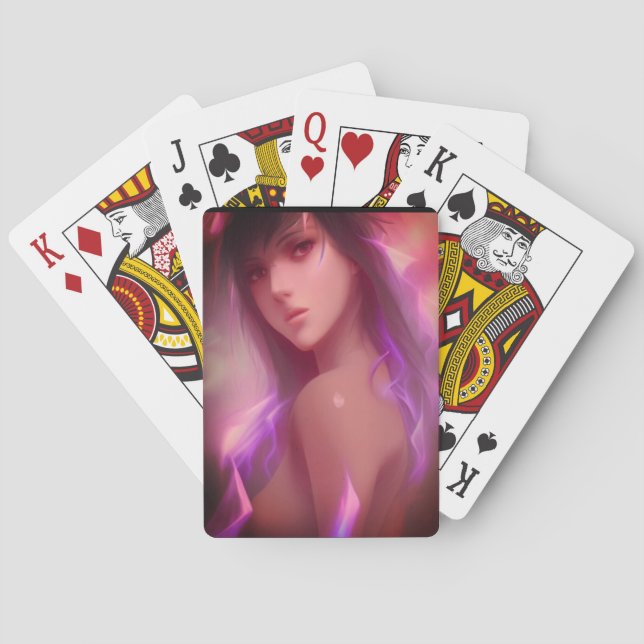 Fantasy woman playing cards (Back)