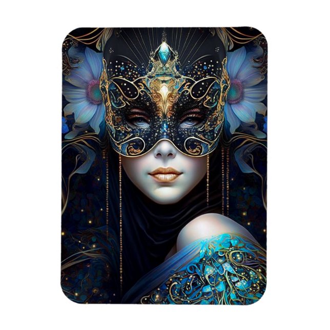 Fantasy Woman Wearing Mask Magnet (Vertical)