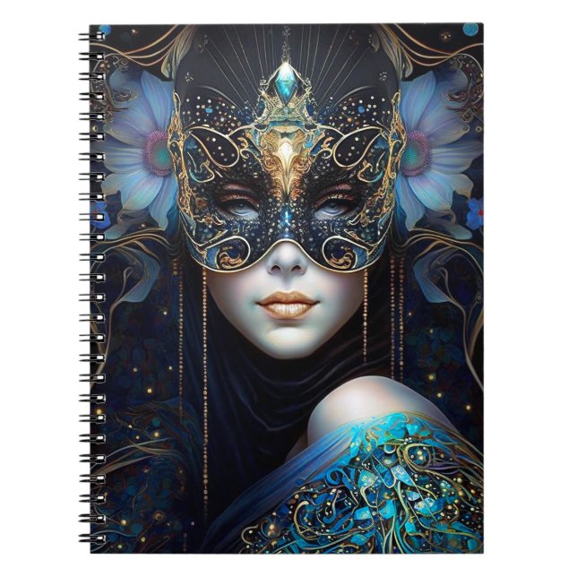 Fantasy Woman Wearing Mask Notebook (Front)