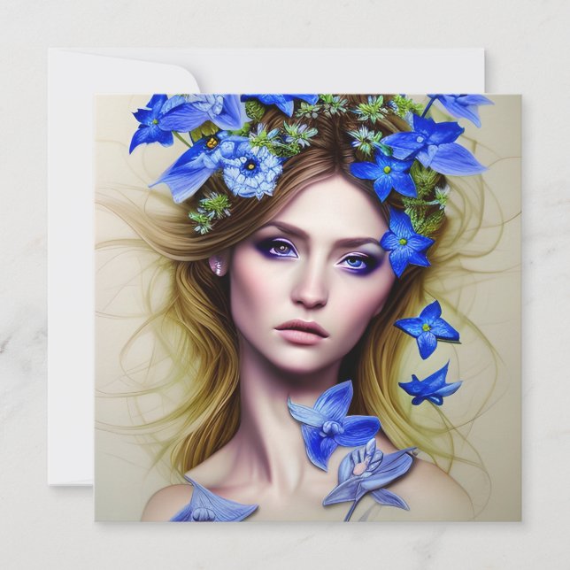 Fantasy Women Fairy Portrait Card (Front)