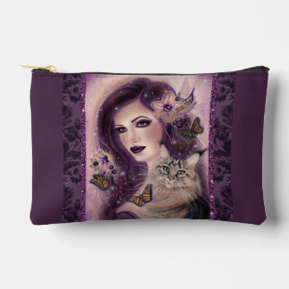 Fantasy women with cat by Renee Lavoie Accessory Pouch