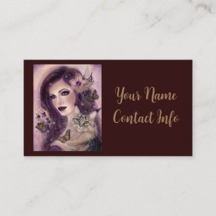 Fantasy women with cat by Renee Lavoie    Calling Card