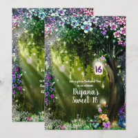 Fantasy Woodland Enchanted Forest Flowers Sweet 16