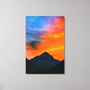 Fantasy world at mountains canvas print