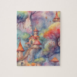 Fantasy World Colorful Magic Castle with Rainbow Jigsaw Puzzle
