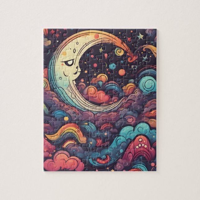 Fantasy World Colourful Moon Jigsaw Puzzle (Vertical)