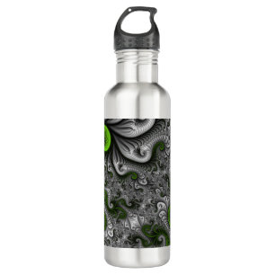 Fantasy World Green And Grey Abstract Fractal Art 710 Ml Water Bottle