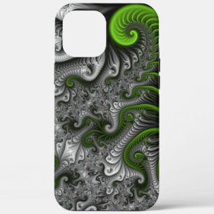 Fantasy World Green And Grey Abstract Fractal Art iPhone 12 Pro Max Case
