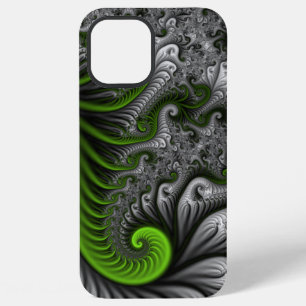 Fantasy World Green And Grey Abstract Fractal Art iPhone 12 Pro Max Case
