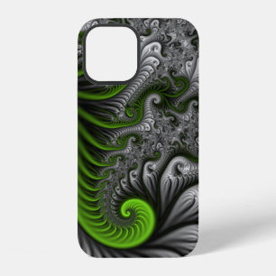 Fantasy World Green And Grey Abstract Fractal Art iPhone 12 Case