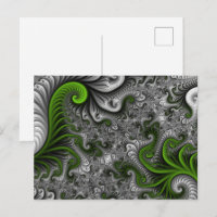 Fantasy World Green And Grey Abstract Fractal Art