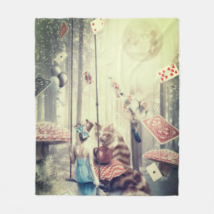 Fantasy World Playing Cards Fleece Blanket