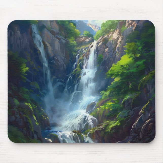 Fantasy World Waterfall Mouse Mat (Front)