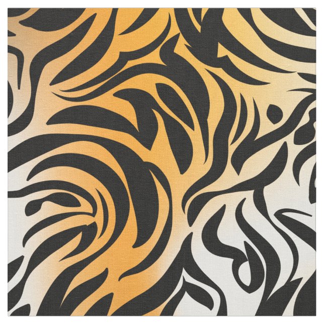 Fantasy Zebra Tiger Print Fabric (Close Up)
