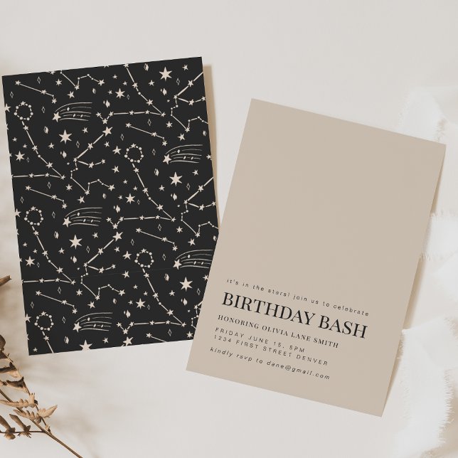 Fantasy Zodiac Stars Birthday Party Invite (Creator Uploaded)
