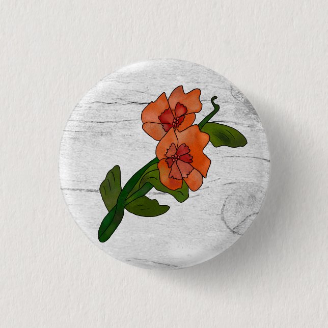 Fantasyblume  3 cm round badge (Front)
