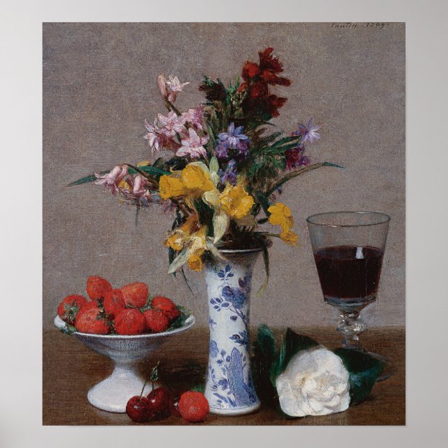Fantin-Latour - Still Life 1869 Poster (Front)