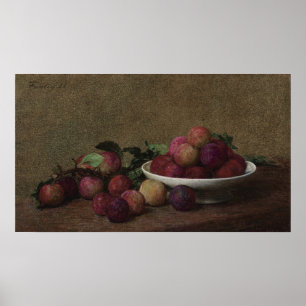Fantin-Latour - Still Life With Plums Poster