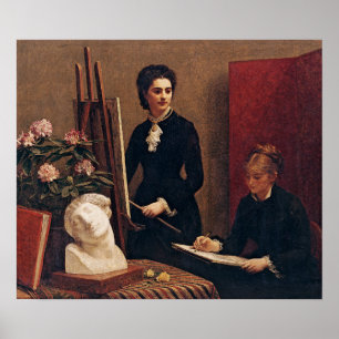 Fantin-Latour - The Lesson Of Drawing Or Portraits Poster