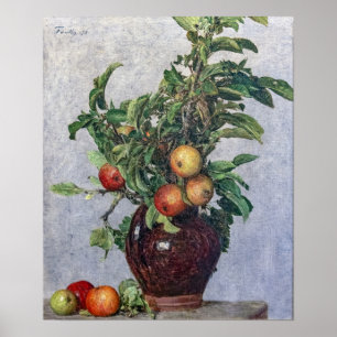 Fantin-Latour - Vase With Apples And Foliage Poster