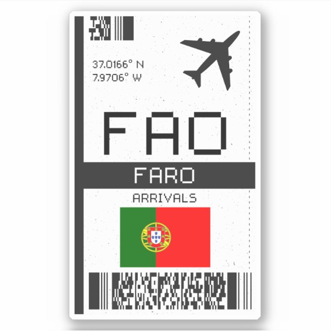 FAO Faro Boarding Pass - Portugal Travel (Front)