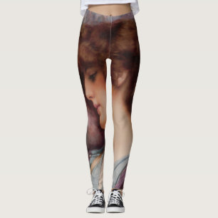Far Away Thoughts by John William Godward Leggings