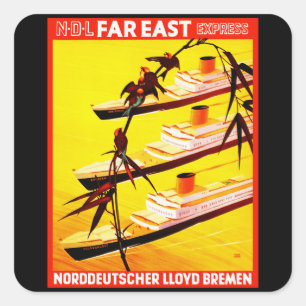 Far East Express Square Sticker