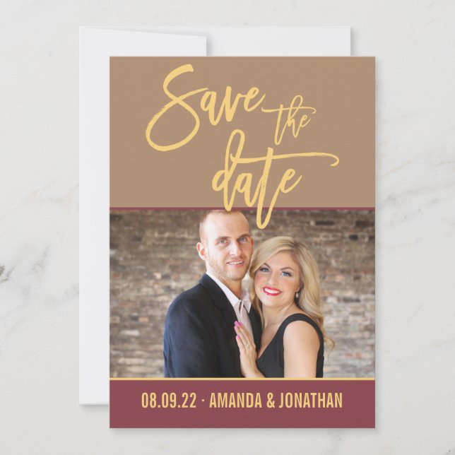Far Fetched colours Wedding Save the Date photo (Front)