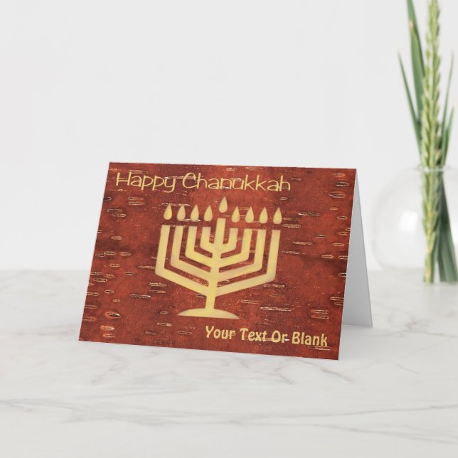 Far North Chanukkah - Inner Birch Bark Holiday Car Card (Front)