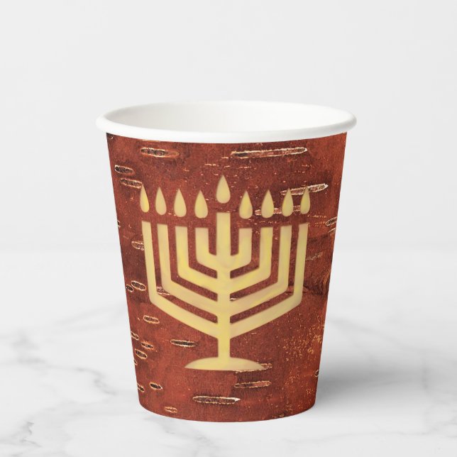 Far North Chanukkah - Inner Birch Bark  Paper Cups (Front)