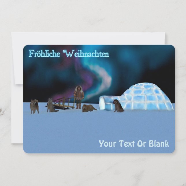 Far North Christmas - Fröhliche Weihnachten Holiday Card (Front)