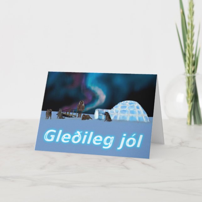 Far North Christmas - Gleðileg Jól Holiday Card (Front)