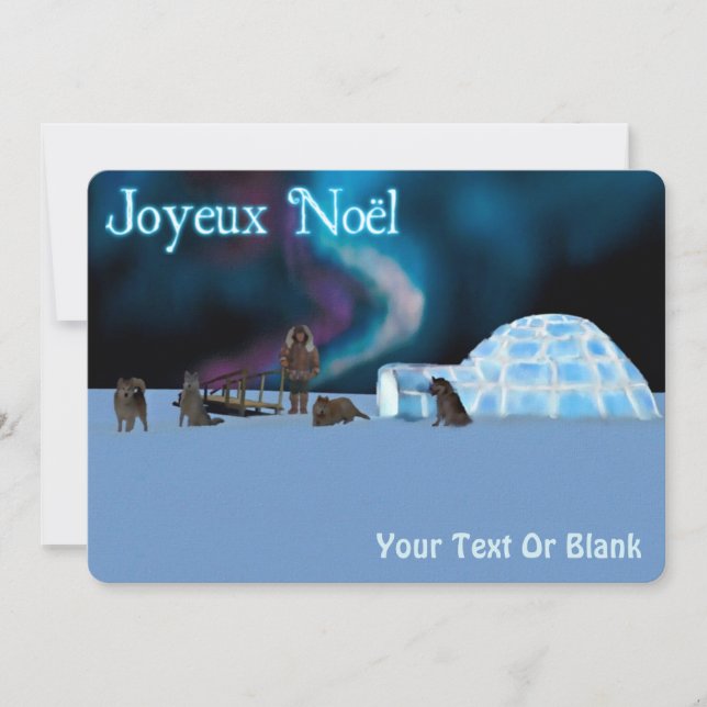 Far North Christmas - Joyeux Noёl Holiday Card (Front)