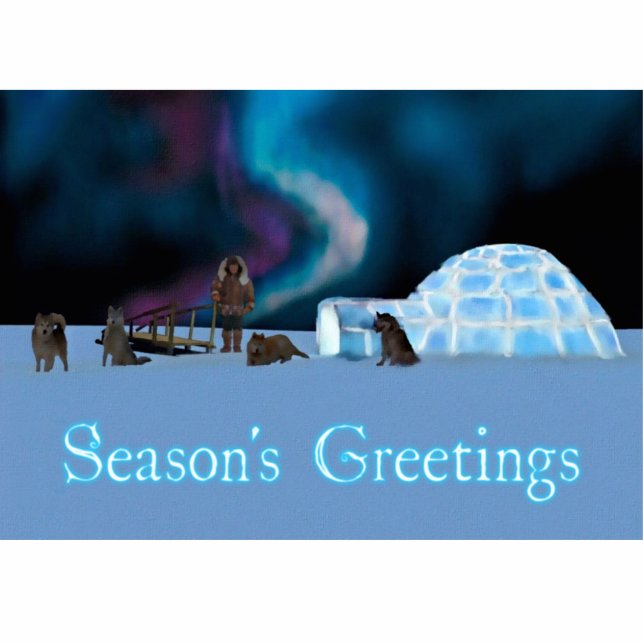 Far North Christmas - Season's Greetings Photo Sculpture Magnet (Front)