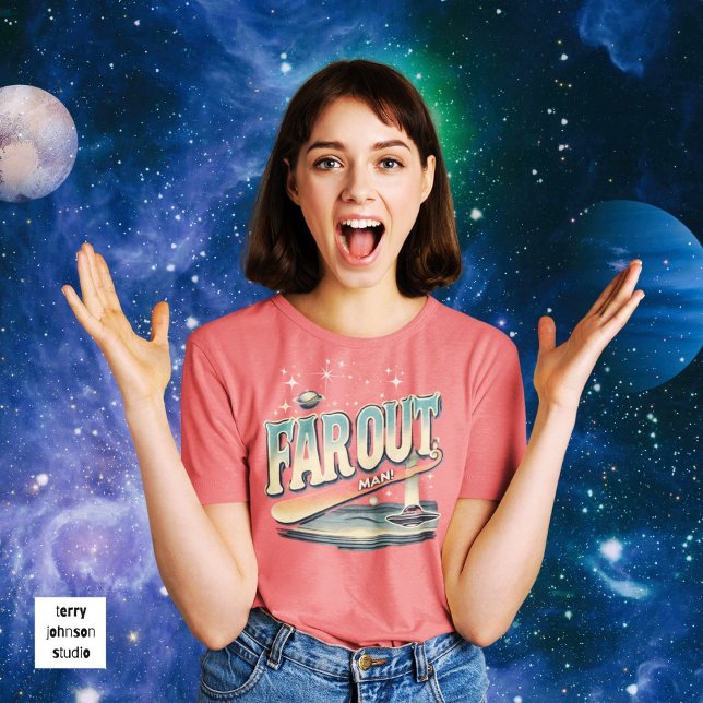 Far Out Man Retro 60’s Slogan Personalised  Tri-Blend Shirt (Creator Uploaded)