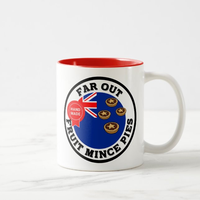 Far Out New Zealand Fruit Mince Pies Two-Tone Coffee Mug (Right)