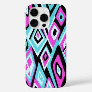 Far Out Retro Abstract Psychedelic Turquoise iPhone 16 Pro Case