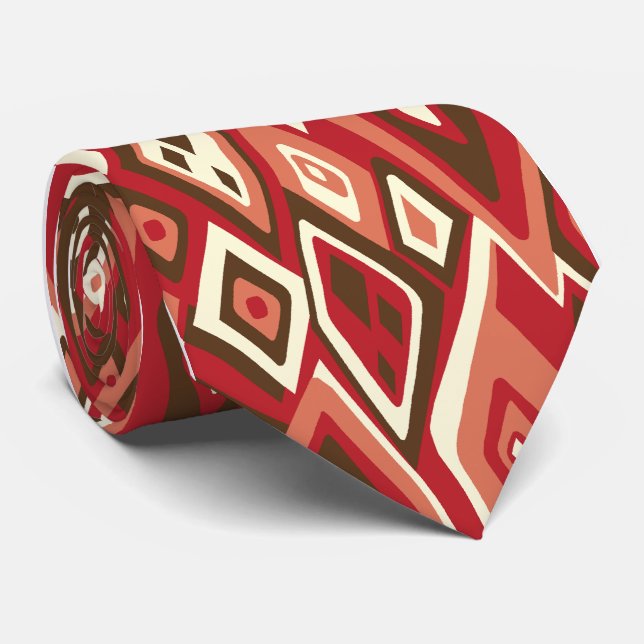 Far Out Retro Abstract Single-side Printed Tie (Rolled)
