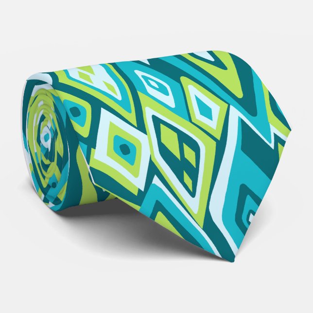 Far Out Retro Abstract Single-side Printed Tie (Rolled)