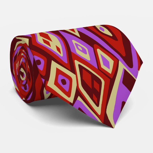 Far Out Retro Abstract Two-sided Tie (Rolled)