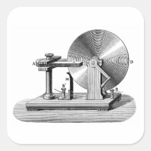 Faraday disc generator square sticker