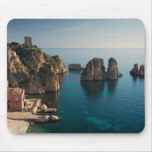Faraglioni and Tonnara in Scopello, Sicily Mouse Mat
