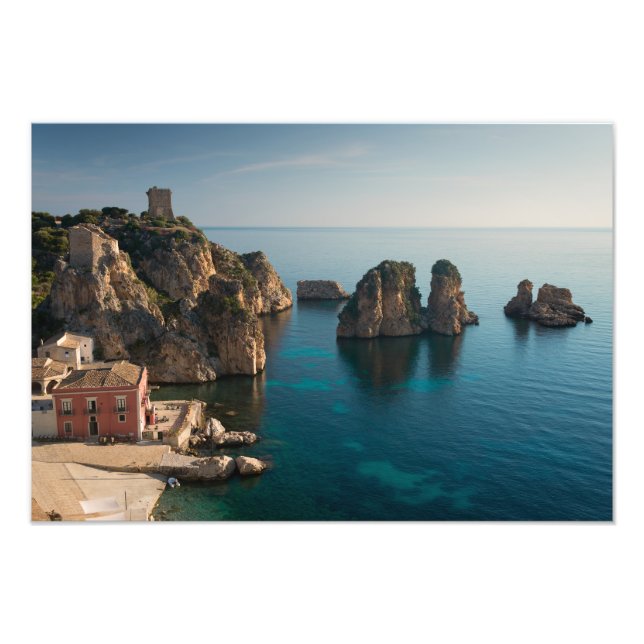 Faraglioni and Tonnara in Scopello, Sicily Photo Print (Front)