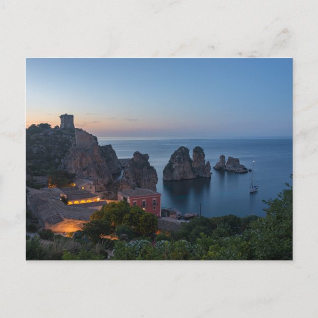 Faraglioni and Tonnara in Scopello, Sicily Postcard (Front)