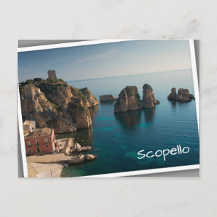 Faraglioni and Tonnara in Scopello, Sicily Postcard
