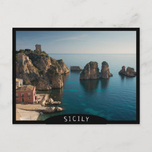 Faraglioni and Tonnara in Scopello, Sicily Postcard