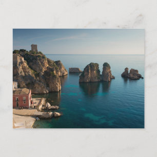 Faraglioni and Tonnara in Scopello, Sicily Postcard