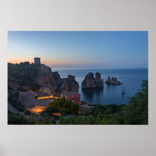 Faraglioni and Tonnara in Scopello, Sicily Poster